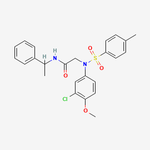 molecular formula C24H25ClN2O4S B5077076 N~2~-(3-chloro-4-methoxyphenyl)-N~2~-[(4-methylphenyl)sulfonyl]-N-(1-phenylethyl)glycinamide 