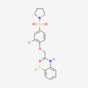 2-(2-chloro-4-pyrrolidin-1-ylsulfonylphenoxy)-N-(2-methylsulfanylphenyl)acetamide