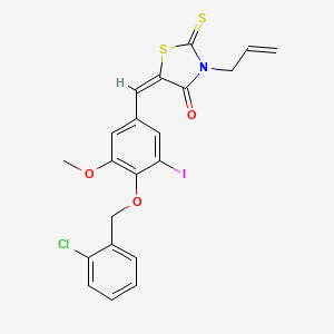 molecular formula C21H17ClINO3S2 B5077098 3-allyl-5-{4-[(2-chlorobenzyl)oxy]-3-iodo-5-methoxybenzylidene}-2-thioxo-1,3-thiazolidin-4-one 