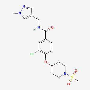 3-chloro-N-[(1-methyl-1H-pyrazol-4-yl)methyl]-4-{[1-(methylsulfonyl)-4-piperidinyl]oxy}benzamide