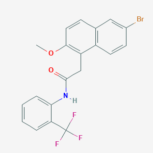 molecular formula C20H15BrF3NO2 B5077119 2-(6-bromo-2-methoxy-1-naphthyl)-N-[2-(trifluoromethyl)phenyl]acetamide 