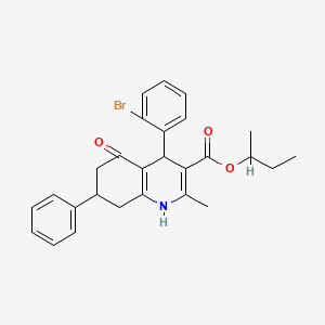 Butan-2-yl 4-(2-bromophenyl)-2-methyl-5-oxo-7-phenyl-1,4,5,6,7,8-hexahydroquinoline-3-carboxylate