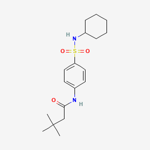 molecular formula C18H28N2O3S B5077147 N-{4-[(cyclohexylamino)sulfonyl]phenyl}-3,3-dimethylbutanamide 