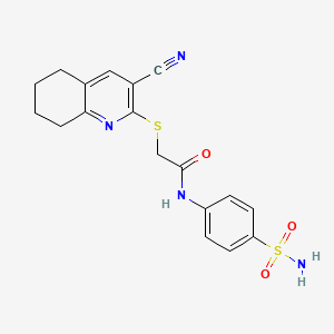 N-[4-(aminosulfonyl)phenyl]-2-[(3-cyano-5,6,7,8-tetrahydro-2-quinolinyl)thio]acetamide