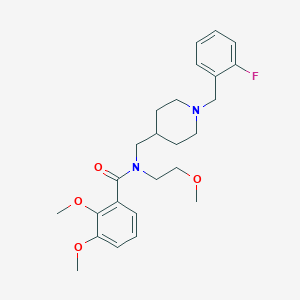 molecular formula C25H33FN2O4 B5077191 N-{[1-(2-fluorobenzyl)-4-piperidinyl]methyl}-2,3-dimethoxy-N-(2-methoxyethyl)benzamide 