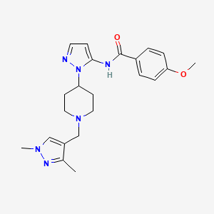 N-(1-{1-[(1,3-dimethyl-1H-pyrazol-4-yl)methyl]-4-piperidinyl}-1H-pyrazol-5-yl)-4-methoxybenzamide