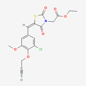 molecular formula C18H16ClNO6S B5077225 ethyl {5-[3-chloro-5-methoxy-4-(2-propyn-1-yloxy)benzylidene]-2,4-dioxo-1,3-thiazolidin-3-yl}acetate 