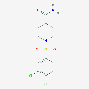 molecular formula C12H14Cl2N2O3S B5077238 1-(3,4-Dichlorophenyl)sulfonylpiperidine-4-carboxamide 