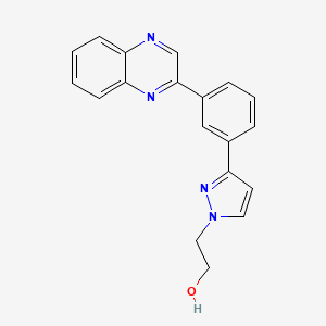 molecular formula C19H16N4O B5077246 2-{3-[3-(2-quinoxalinyl)phenyl]-1H-pyrazol-1-yl}ethanol 