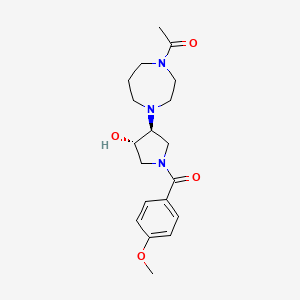 1-[4-[(3S,4S)-4-hydroxy-1-(4-methoxybenzoyl)pyrrolidin-3-yl]-1,4-diazepan-1-yl]ethanone