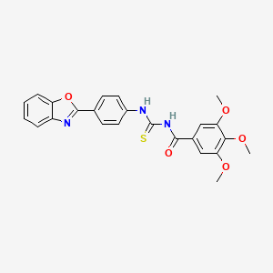 molecular formula C24H21N3O5S B5077266 N-({[4-(1,3-benzoxazol-2-yl)phenyl]amino}carbonothioyl)-3,4,5-trimethoxybenzamide 