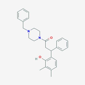 6-[3-(4-benzyl-1-piperazinyl)-3-oxo-1-phenylpropyl]-2,3-dimethylphenol