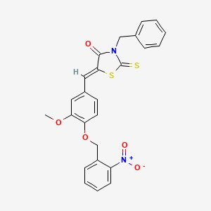 3-benzyl-5-{3-methoxy-4-[(2-nitrobenzyl)oxy]benzylidene}-2-thioxo-1,3-thiazolidin-4-one