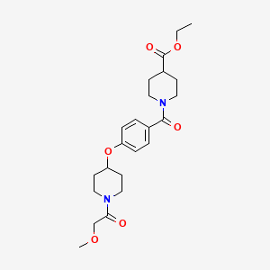 molecular formula C23H32N2O6 B5077334 ethyl 1-(4-{[1-(methoxyacetyl)-4-piperidinyl]oxy}benzoyl)-4-piperidinecarboxylate 