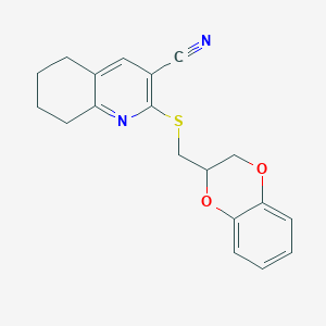 2-[(2,3-dihydro-1,4-benzodioxin-2-ylmethyl)thio]-5,6,7,8-tetrahydro-3-quinolinecarbonitrile