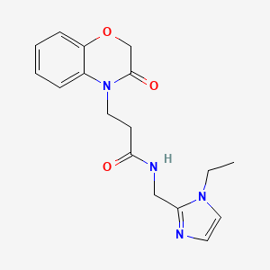 molecular formula C17H20N4O3 B5077346 N-[(1-ethyl-1H-imidazol-2-yl)methyl]-3-(3-oxo-2,3-dihydro-4H-1,4-benzoxazin-4-yl)propanamide trifluoroacetate 