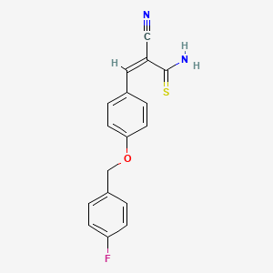 2-cyano-3-{4-[(4-fluorobenzyl)oxy]phenyl}-2-propenethioamide