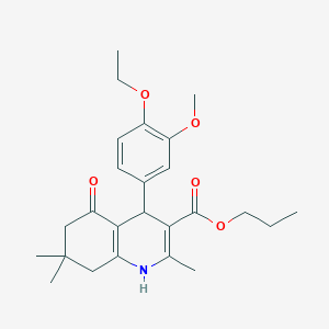 propyl 4-(4-ethoxy-3-methoxyphenyl)-2,7,7-trimethyl-5-oxo-1,4,5,6,7,8-hexahydro-3-quinolinecarboxylate