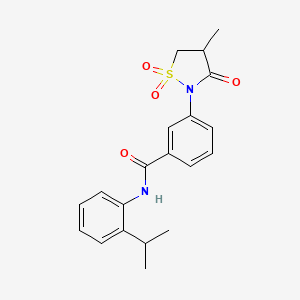 3-(4-methyl-1,1,3-trioxo-1,2-thiazolidin-2-yl)-N-(2-propan-2-ylphenyl)benzamide