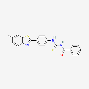 molecular formula C22H17N3OS2 B5077416 N-({[4-(6-methyl-1,3-benzothiazol-2-yl)phenyl]amino}carbonothioyl)benzamide 