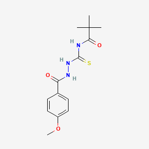 N-{[2-(4-methoxybenzoyl)hydrazino]carbonothioyl}-2,2-dimethylpropanamide