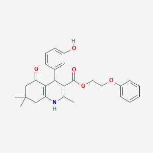 2-phenoxyethyl 4-(3-hydroxyphenyl)-2,7,7-trimethyl-5-oxo-1,4,5,6,7,8-hexahydro-3-quinolinecarboxylate