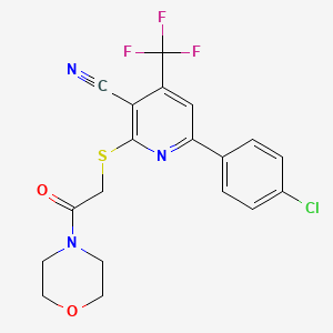 6-(4-chlorophenyl)-2-{[2-(4-morpholinyl)-2-oxoethyl]thio}-4-(trifluoromethyl)nicotinonitrile