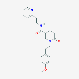 molecular formula C22H27N3O3 B5077463 1-[2-(4-methoxyphenyl)ethyl]-6-oxo-N-[2-(2-pyridinyl)ethyl]-3-piperidinecarboxamide 