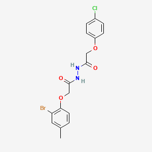 molecular formula C17H16BrClN2O4 B5077477 2-(2-bromo-4-methylphenoxy)-N'-[(4-chlorophenoxy)acetyl]acetohydrazide 