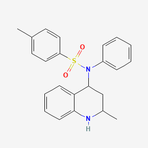 molecular formula C23H24N2O2S B5077502 4-methyl-N-(2-methyl-1,2,3,4-tetrahydro-4-quinolinyl)-N-phenylbenzenesulfonamide 