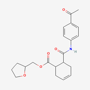 molecular formula C21H25NO5 B5077546 tetrahydro-2-furanylmethyl 6-{[(4-acetylphenyl)amino]carbonyl}-3-cyclohexene-1-carboxylate 