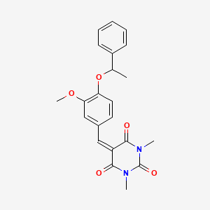 5-[[3-Methoxy-4-(1-phenylethoxy)phenyl]methylidene]-1,3-dimethyl-1,3-diazinane-2,4,6-trione