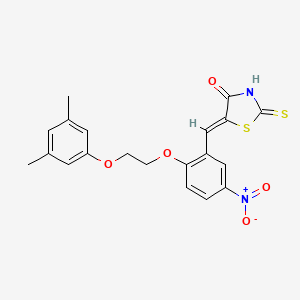 5-{2-[2-(3,5-dimethylphenoxy)ethoxy]-5-nitrobenzylidene}-2-thioxo-1,3-thiazolidin-4-one