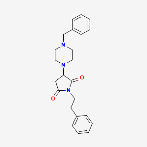 molecular formula C23H27N3O2 B5077570 3-(4-benzyl-1-piperazinyl)-1-(2-phenylethyl)-2,5-pyrrolidinedione 