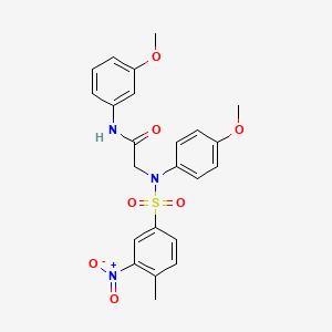 molecular formula C23H23N3O7S B5077582 N~1~-(3-methoxyphenyl)-N~2~-(4-methoxyphenyl)-N~2~-[(4-methyl-3-nitrophenyl)sulfonyl]glycinamide 