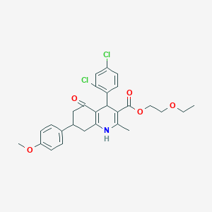 2-ethoxyethyl 4-(2,4-dichlorophenyl)-7-(4-methoxyphenyl)-2-methyl-5-oxo-1,4,5,6,7,8-hexahydro-3-quinolinecarboxylate