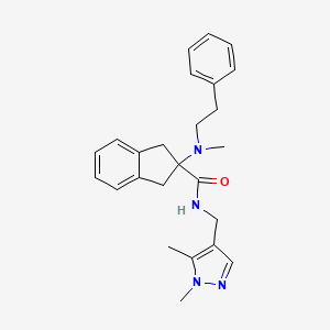 N-[(1,5-dimethyl-1H-pyrazol-4-yl)methyl]-2-[methyl(2-phenylethyl)amino]-2-indanecarboxamide