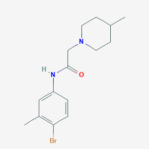 molecular formula C15H21BrN2O B5077659 N-(4-bromo-3-methylphenyl)-2-(4-methyl-1-piperidinyl)acetamide 