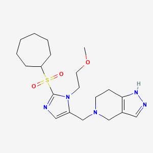 5-{[2-(cycloheptylsulfonyl)-1-(2-methoxyethyl)-1H-imidazol-5-yl]methyl}-4,5,6,7-tetrahydro-1H-pyrazolo[4,3-c]pyridine