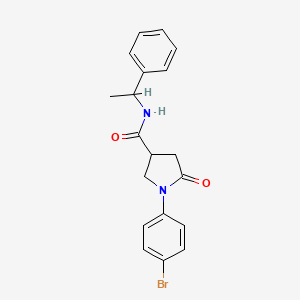 1-(4-bromophenyl)-5-oxo-N-(1-phenylethyl)-3-pyrrolidinecarboxamide