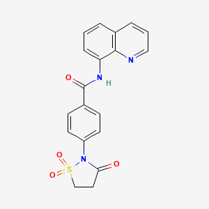 N-quinolin-8-yl-4-(1,1,3-trioxo-1,2-thiazolidin-2-yl)benzamide