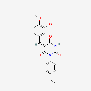 (5E)-5-(4-ethoxy-3-methoxybenzylidene)-1-(4-ethylphenyl)pyrimidine-2,4,6(1H,3H,5H)-trione