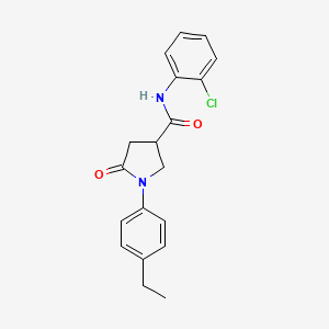 N-(2-chlorophenyl)-1-(4-ethylphenyl)-5-oxo-3-pyrrolidinecarboxamide