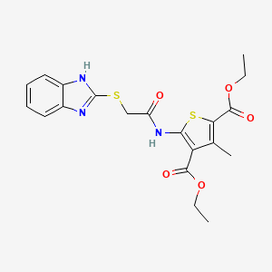 diethyl 5-{[(1H-benzimidazol-2-ylthio)acetyl]amino}-3-methyl-2,4-thiophenedicarboxylate