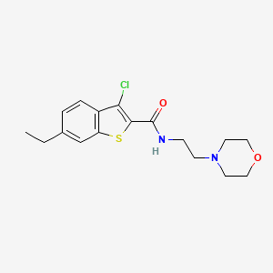 molecular formula C17H21ClN2O2S B5077805 3-chloro-6-ethyl-N-[2-(4-morpholinyl)ethyl]-1-benzothiophene-2-carboxamide 