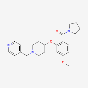 molecular formula C23H29N3O3 B5077829 4-({4-[5-methoxy-2-(1-pyrrolidinylcarbonyl)phenoxy]-1-piperidinyl}methyl)pyridine 