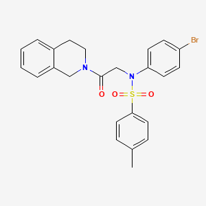 molecular formula C24H23BrN2O3S B5077860 N-(4-bromophenyl)-N-[2-(3,4-dihydro-2(1H)-isoquinolinyl)-2-oxoethyl]-4-methylbenzenesulfonamide 