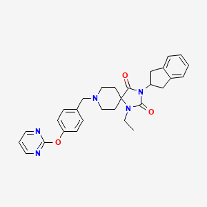 3-(2,3-dihydro-1H-inden-2-yl)-1-ethyl-8-[4-(2-pyrimidinyloxy)benzyl]-1,3,8-triazaspiro[4.5]decane-2,4-dione