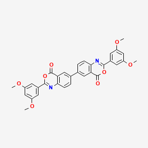 molecular formula C32H24N2O8 B5077898 2,2'-bis(3,5-dimethoxyphenyl)-4H,4'H-6,6'-bi-3,1-benzoxazine-4,4'-dione 