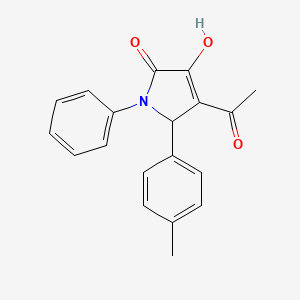 molecular formula C19H17NO3 B5077910 4-acetyl-3-hydroxy-5-(4-methylphenyl)-1-phenyl-1,5-dihydro-2H-pyrrol-2-one 